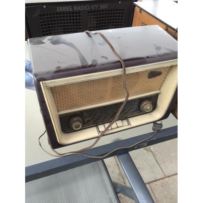 9 stuks oude lampen radio's
