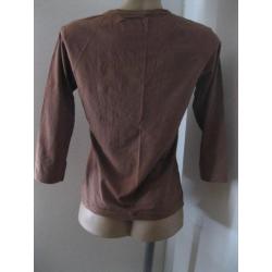 maat M-XL, z.g.a.n. bruin stretch shirt, 60 cm.