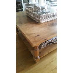 brocant stoere salontafel met oude eiken vloer planken