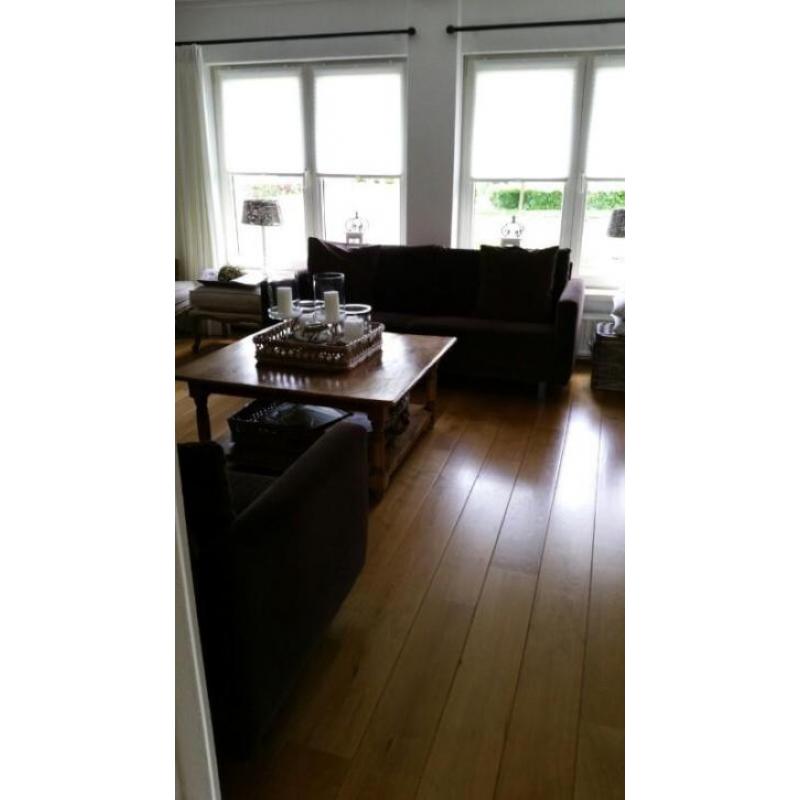 brocant stoere salontafel met oude eiken vloer planken