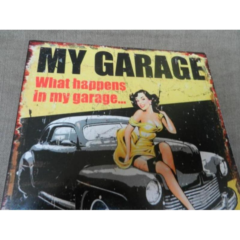 Metalen plaat ,My Garage my rules
