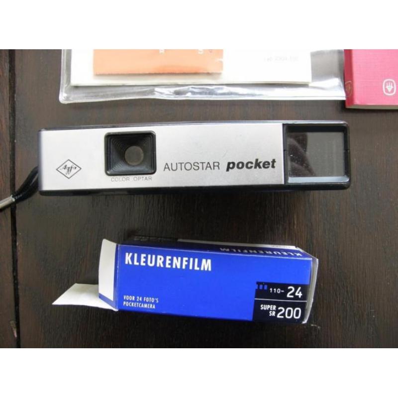 Agfa Autostar pocket + handleiding + 2 x pols camera ketting