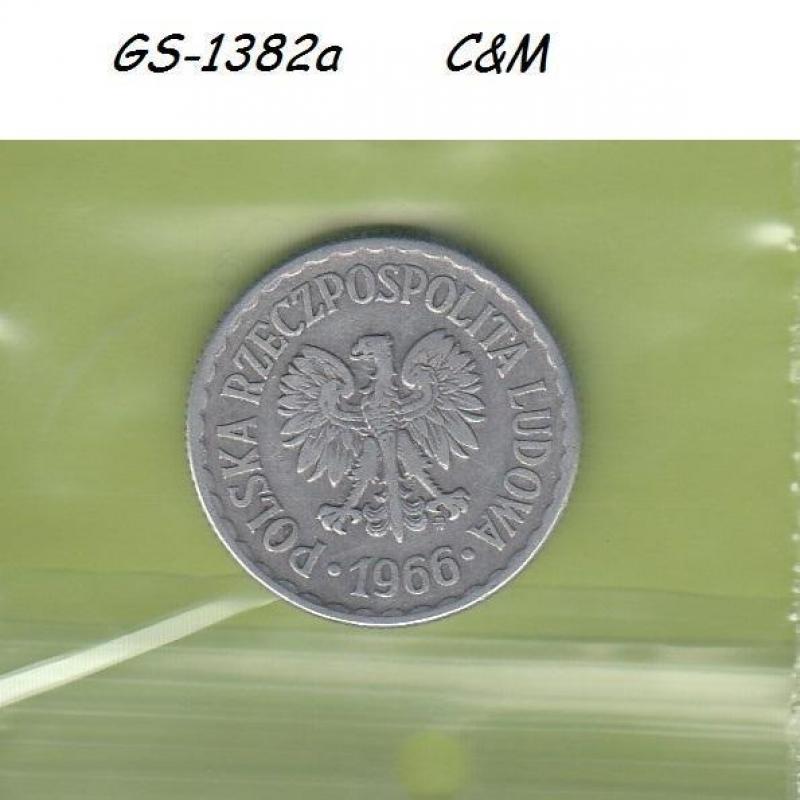 Gs2-01382 poland-polen 1 zloty 1966 y49.1 vf