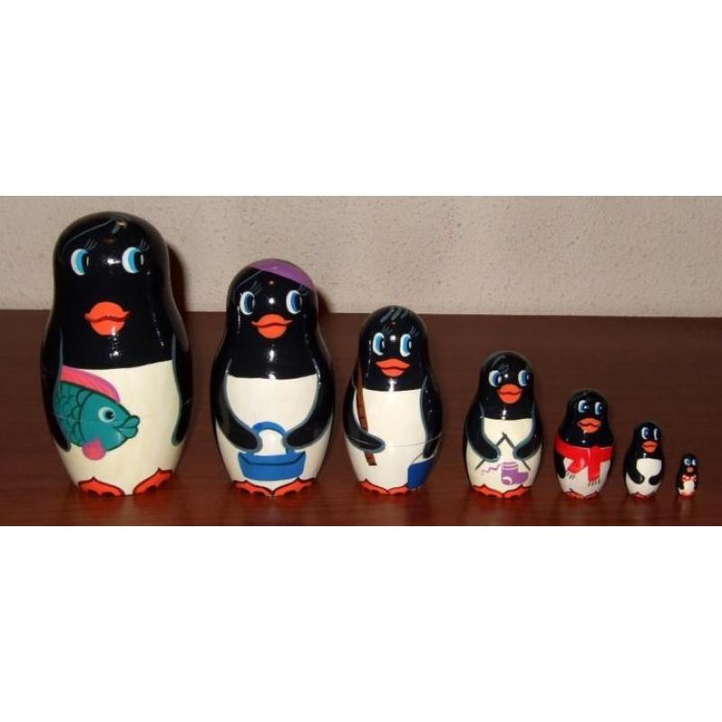 Matroesjka Matruschka Baboesjka Pinguïns of Dwergen 7-delig