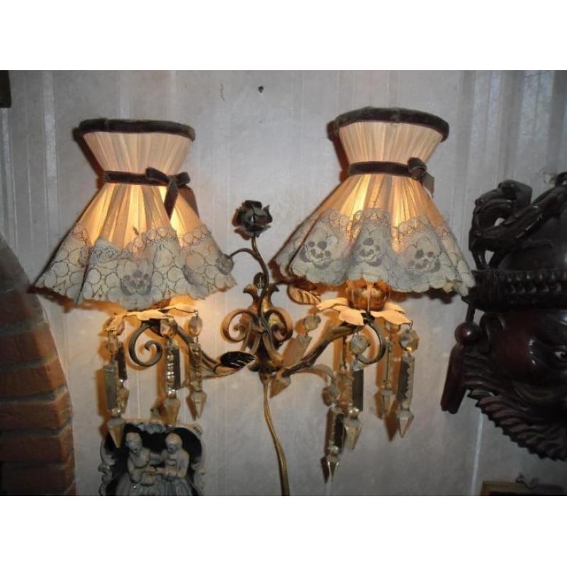 Antieke dubbele wandlampjes uit het Kurhaus 2 stuks