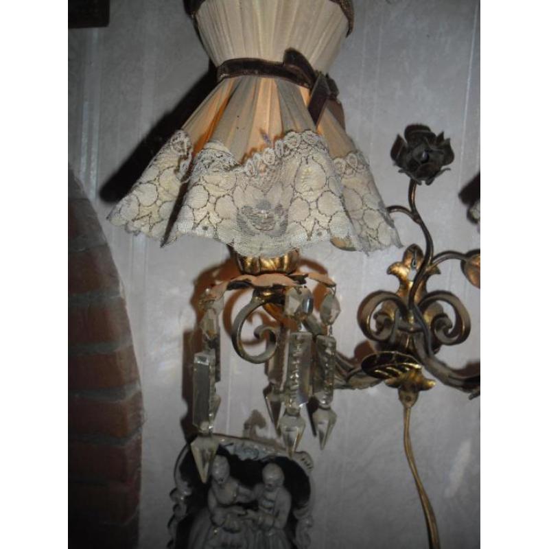 Antieke dubbele wandlampjes uit het Kurhaus 2 stuks