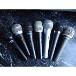 Professionele microfoons: Shure, Yamaha, Philips, AKG.