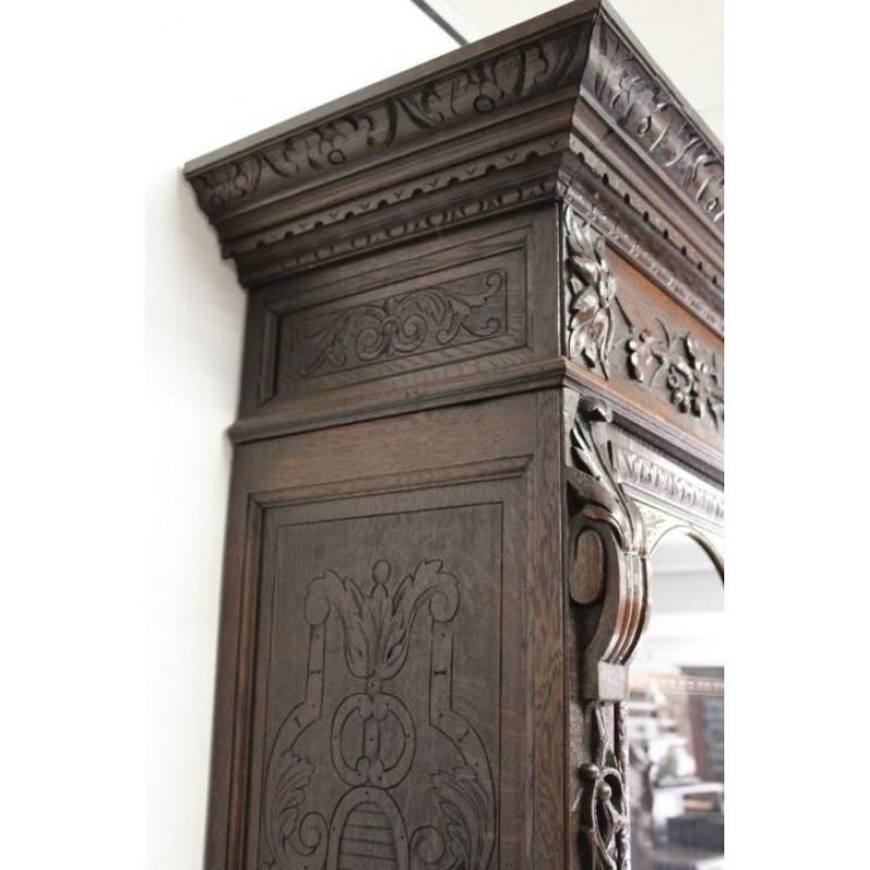 antieke jacht kast boekenkast vitrinekast