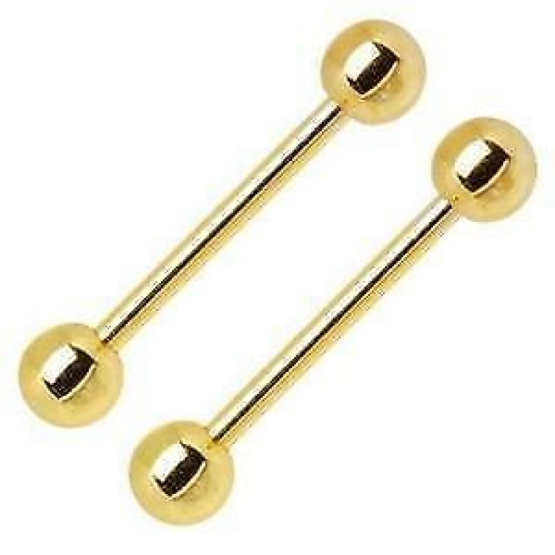 Barbell massief 18 karaat echt goud ~ 68014