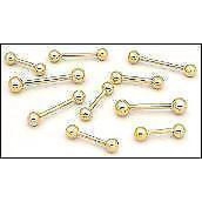 Barbell massief 18 karaat echt goud ~ 68014