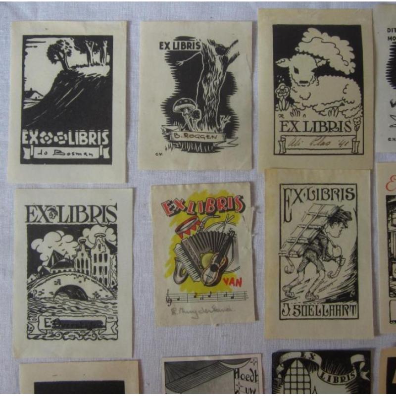 verzameling Ex-Libris 21 stuks
