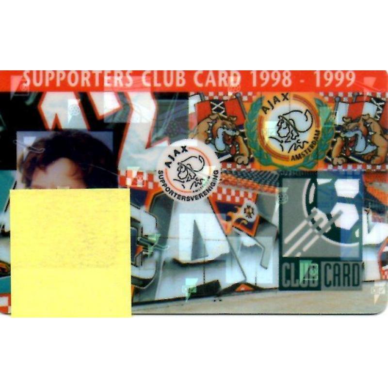 Ajax Supporters club card 1998 - 1999