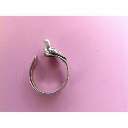 Vintage zilveren Ring Duif