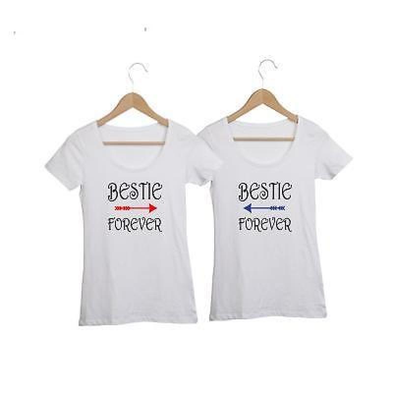 COUPLE T-SHIRTS BESTIE FOREVER - Nu 20% korting