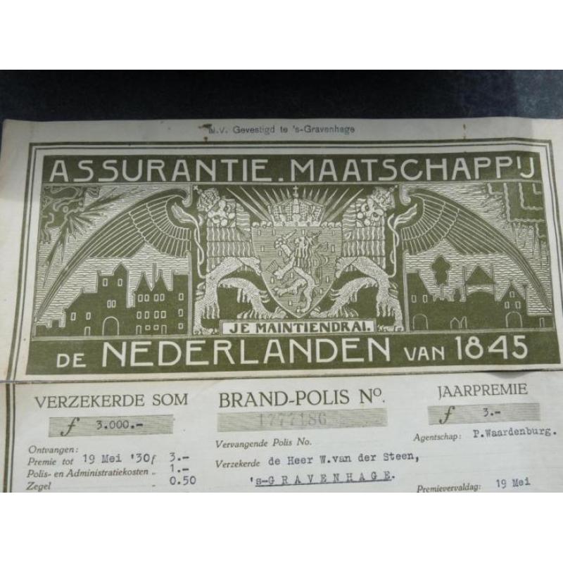 Brandpolis Assurantie Mij. de Nederlanden van 1845 .