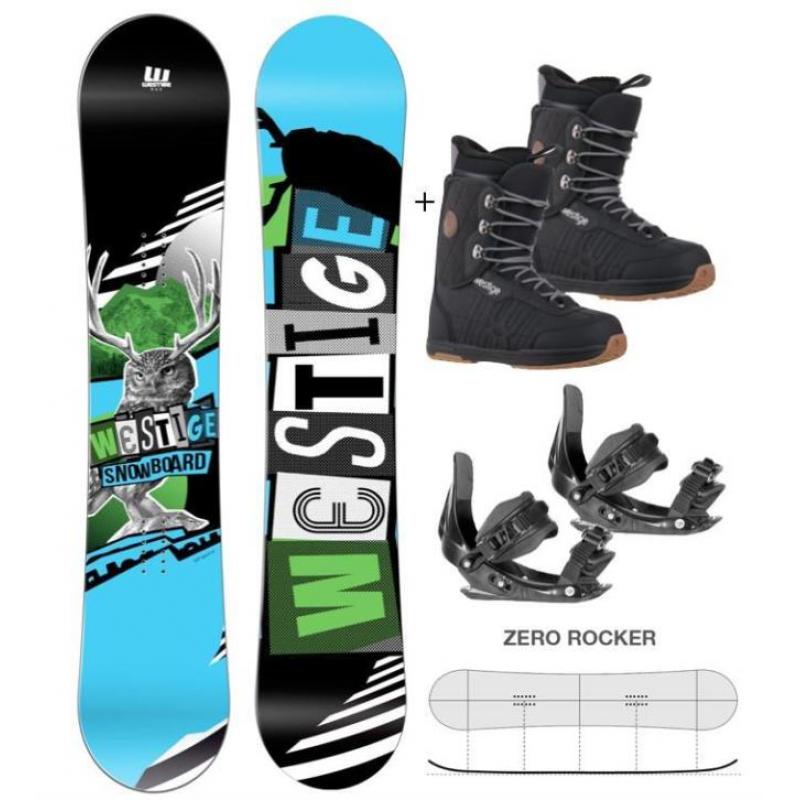 Snowboard + binding + schoenen: Nu 299.- (flat camber)