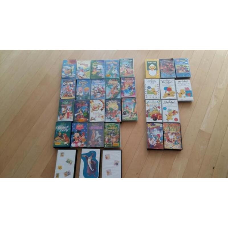 32 VHS Disneyfilms, Dribbel, Kabouter Plop en anderen