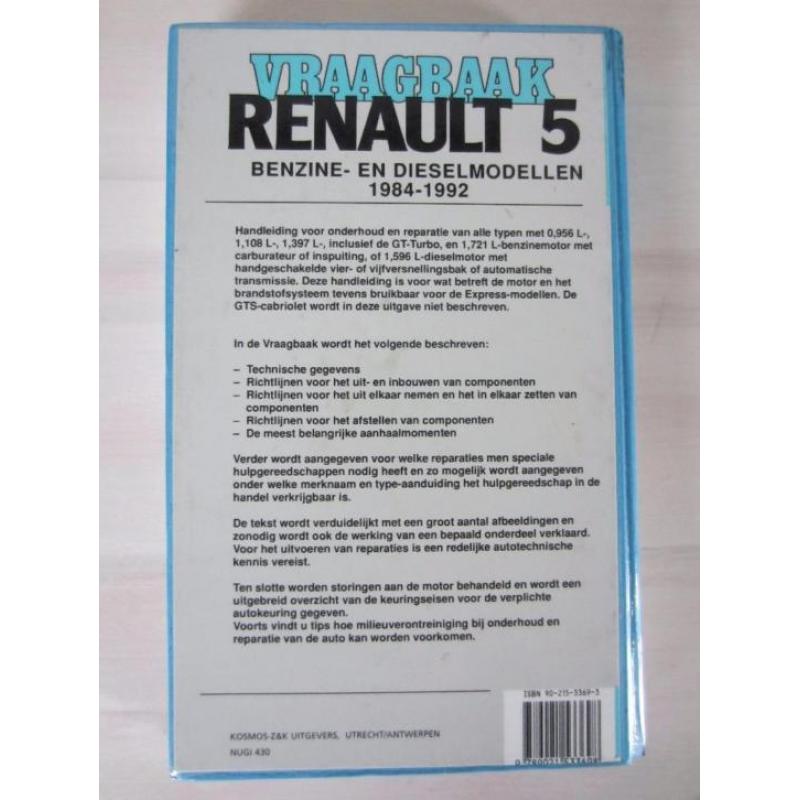 P.H. Olving Vraagbaak Renault 5 (1984-1991, benzine/diesel)