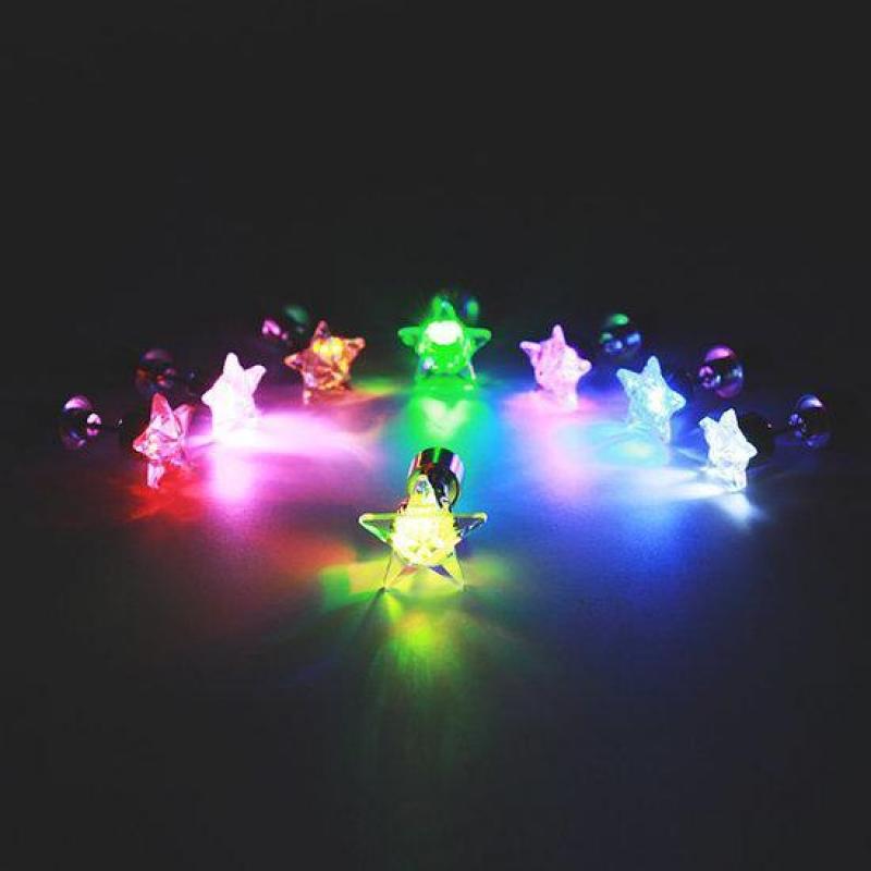 1pc Christmas Five-star Led Ear Stud Dance Party Accessories