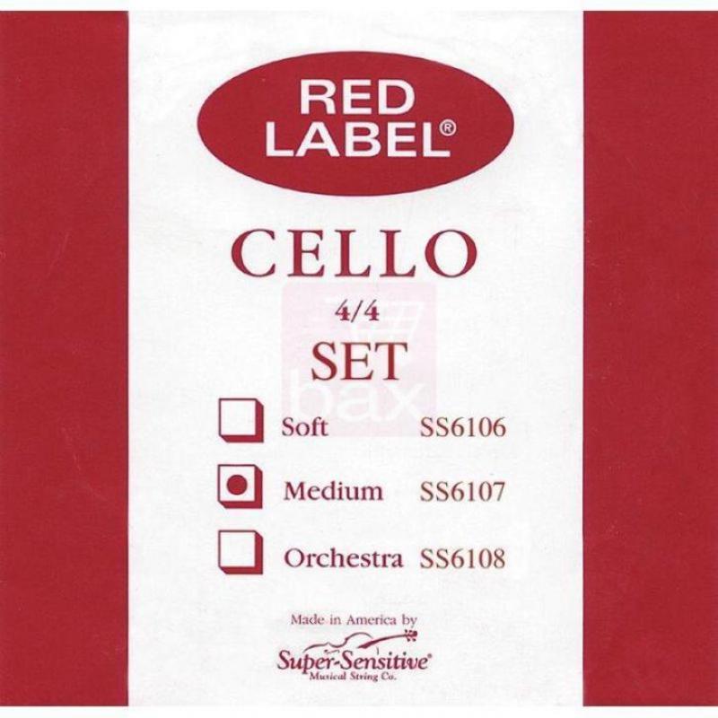 Super Sensitive Strings 6107 Red Label Cello snarenset