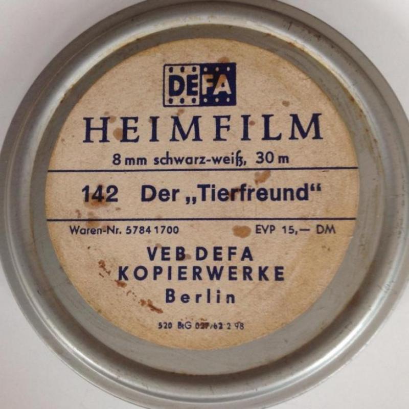 Vintage Oostduitse zwart-wit Film 8 mm, 30 m. Der Tierfreund