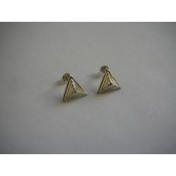 Zilveren oorbellen Piramide driehoek model zilver 925