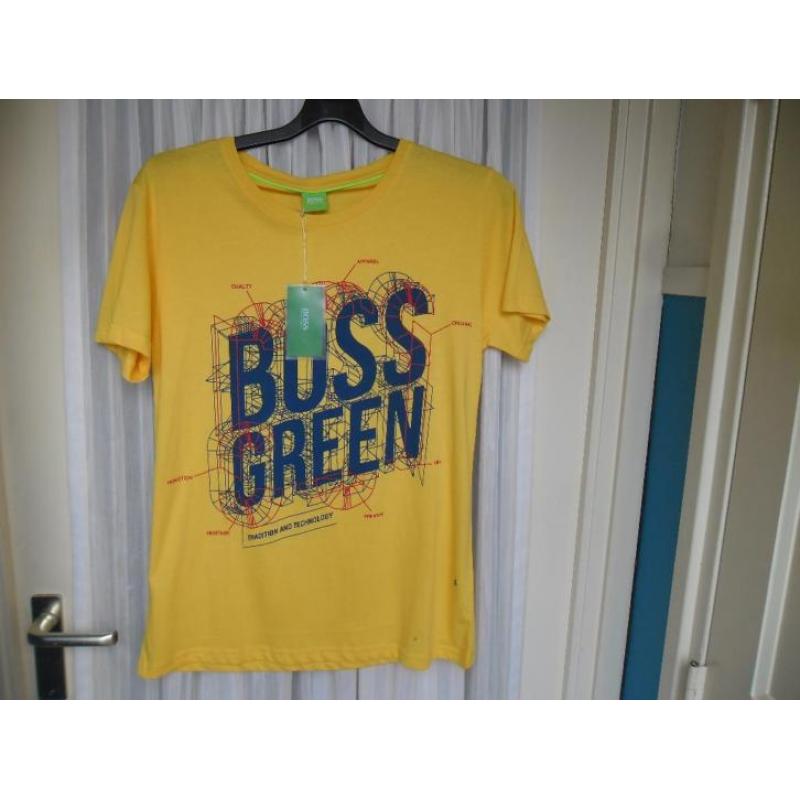 Hugo Boss Green heren T-shirt. Nieuw. Maat L. Geel shirt