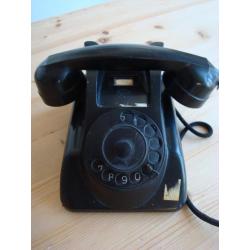 bakeliete zwarte draaischijf telefoon ptt oud heemaf 1959