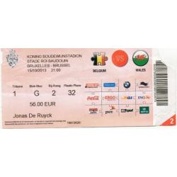 Ticket : voetbal / belgie-wales/15.10.2013