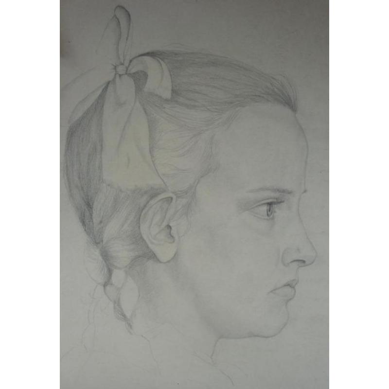 Jan Toorop? - tekening meisjesportret