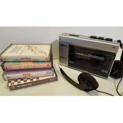 Vintage Audio Sonic CT-109 walkman met tapes en koptelefoon