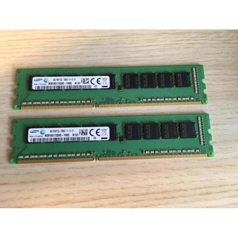 2x DDR3 Samsung 4GB PC3L-12800E-11-12-D1