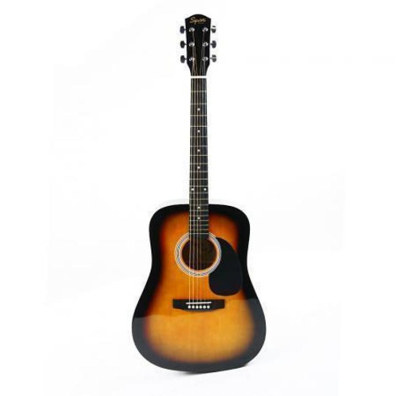 Mooie beginners gitaar Squier SA-105 Sunburst met garantie