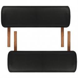 massagetafel 2 zones met houten frame (zwart)NIEUW