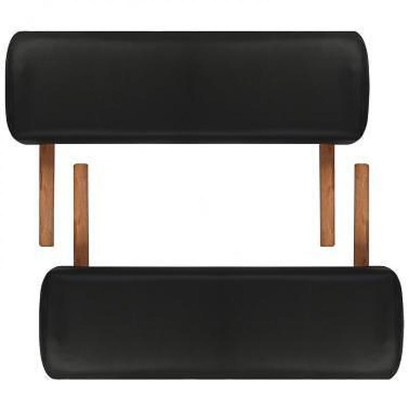 massagetafel 2 zones met houten frame (zwart)NIEUW