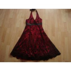 prachtige rood/zwarte BAY jurk, bijna nieuw!