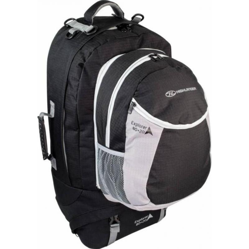travelbag Explorer 80 + 20 zwart
