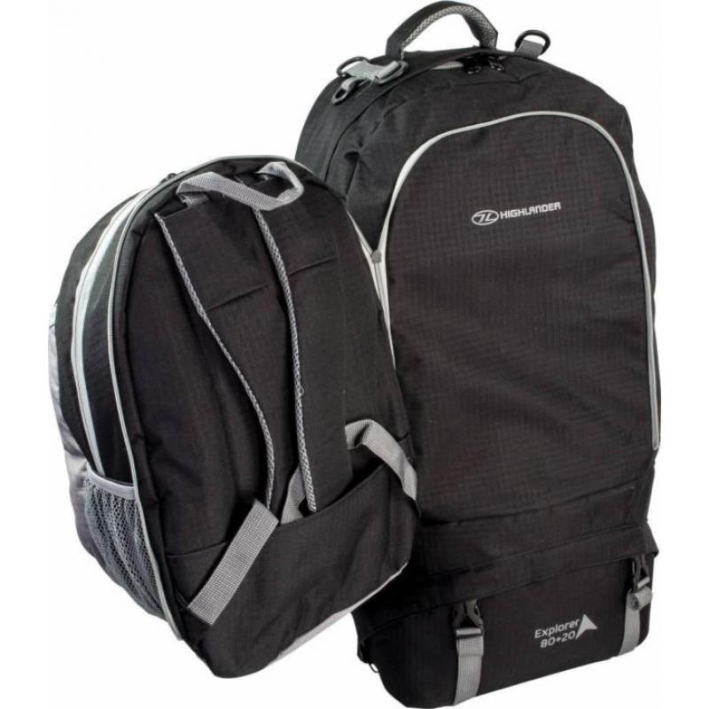 travelbag Explorer 80 + 20 zwart
