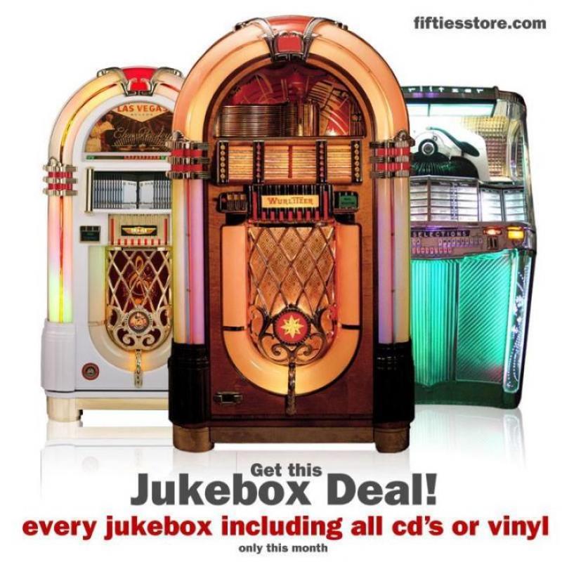 DEAL! Gratis CD's of vinyl bij aankoop van een jukebox
