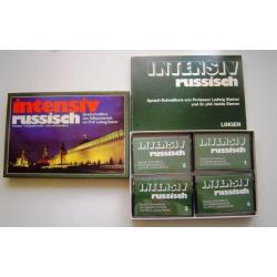doos met Russische les met 4 cassette banden + lesboek