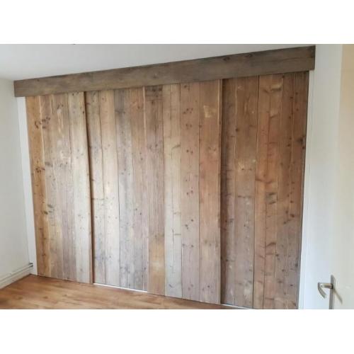 Steigerhouten inbouw schuifdeur kast