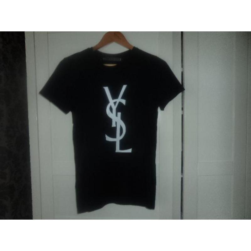 ysl heren t-shirt zwarte/wit logo nieuw 25 euro
