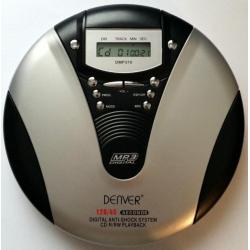 Discman DENVER DMP-370 cd/mp3, met oordopjes, tasje, handl.