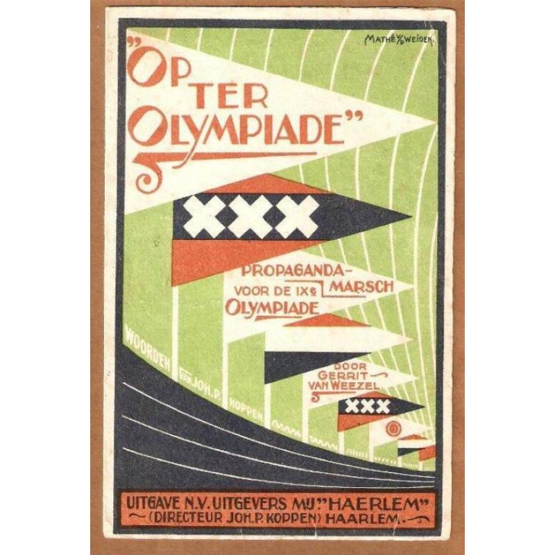 Muziekblad Propaganda - marsch Olympiade te Amsterdam 1928