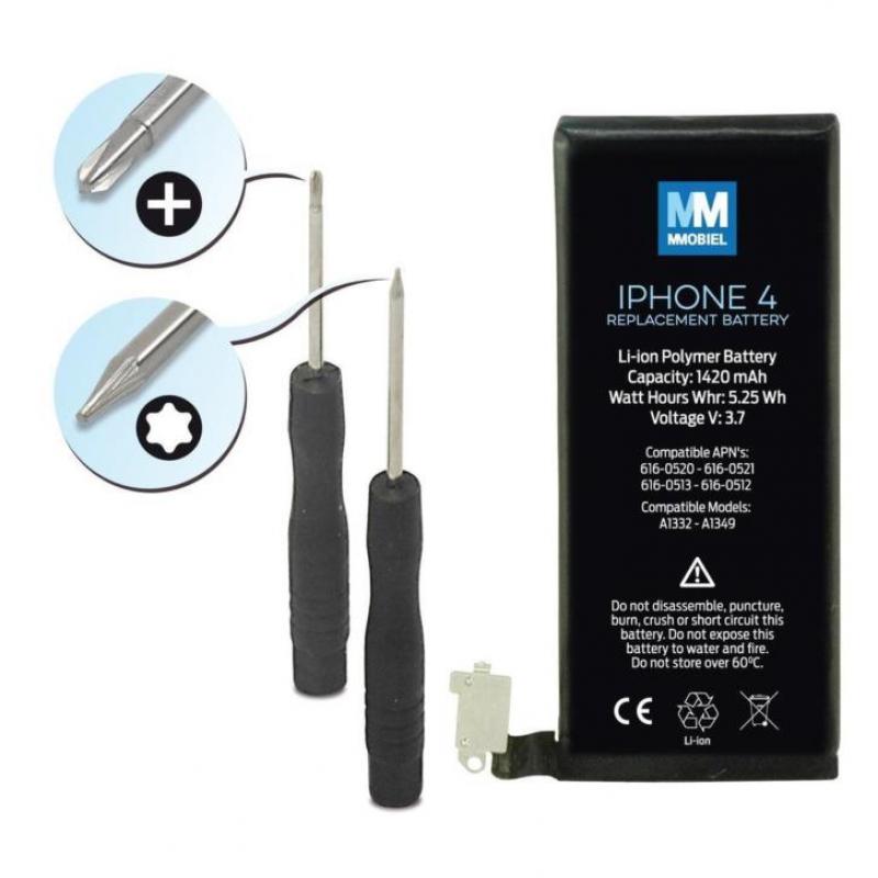 Batterij iphone 4 nieuw + schroevendraaiers + handleiding