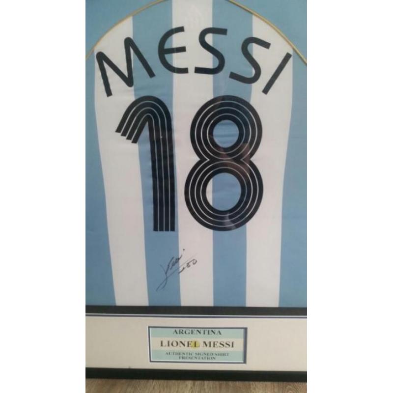 Gesigneerd ingelijst Lionel Messi Argentinië shirt FIFA u20