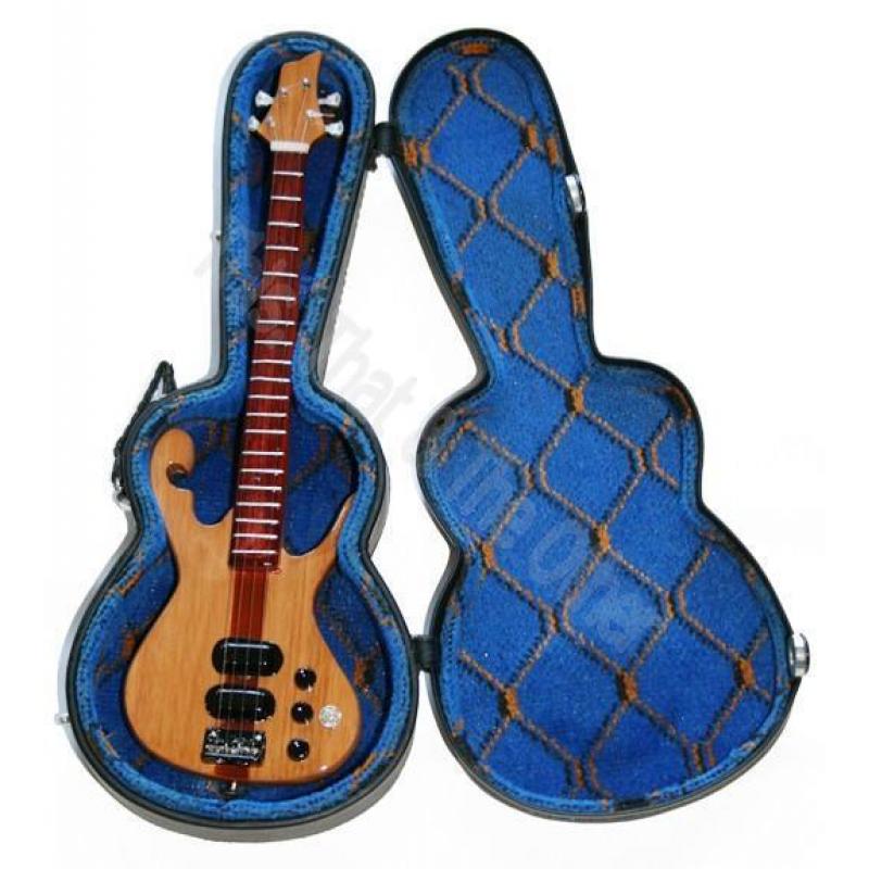 Miniatuur Scroll Bass Guitar in koffer