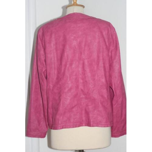 J10 Cyclaam leatherlook jasje leuke details Paprika mt 46