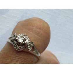 Antieke gouden ring Diamant 0,065 CT Helderwit