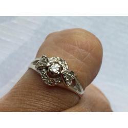 Antieke gouden ring Diamant 0,065 CT Helderwit